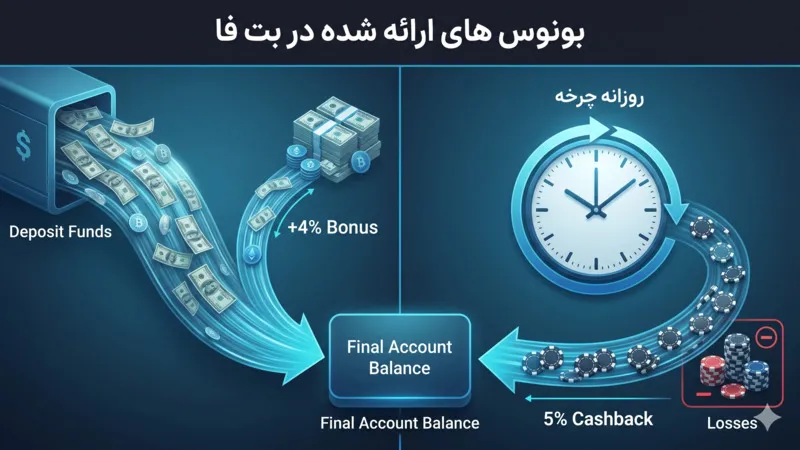 بونوس های ارائه شده در بت فا